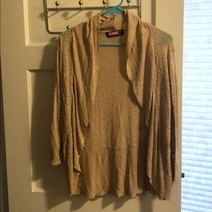 tan 3/4 sleeve cardigan